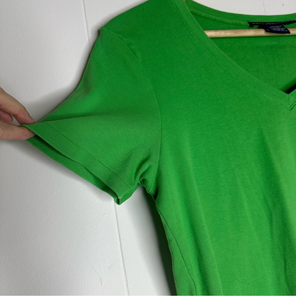 Ralph Lauren Sport V-Neck Solid Tee T-Shirt Top Pony XL Green Preppy Old Money - Picture 6 of 10